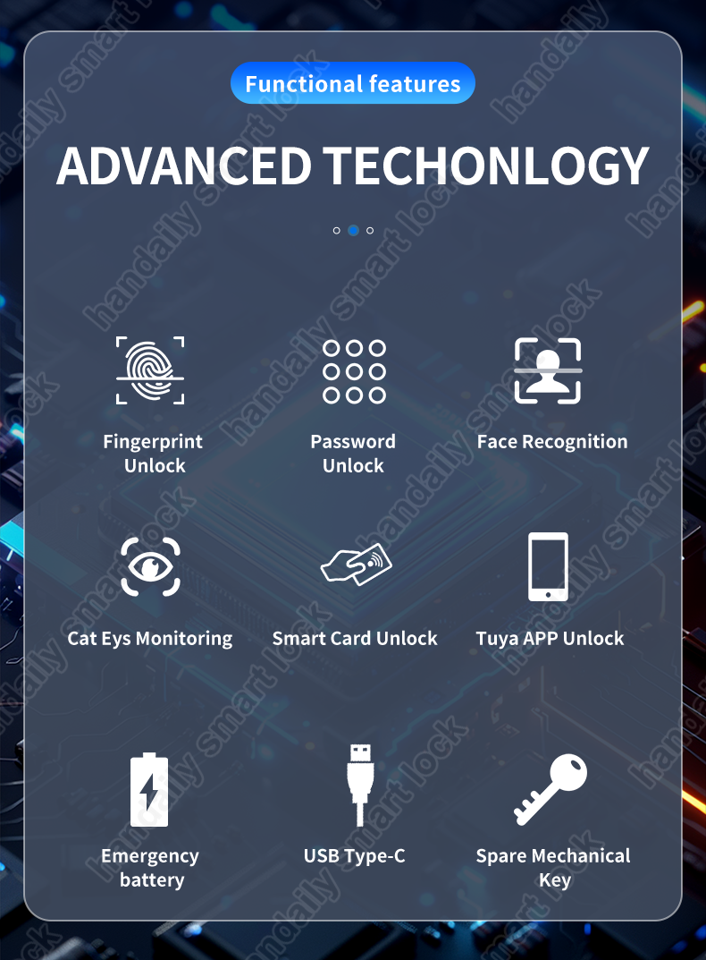 tuya wifi digital door lock biometric fingerprint rfid real time intercom smart door lock face unlock k36-1