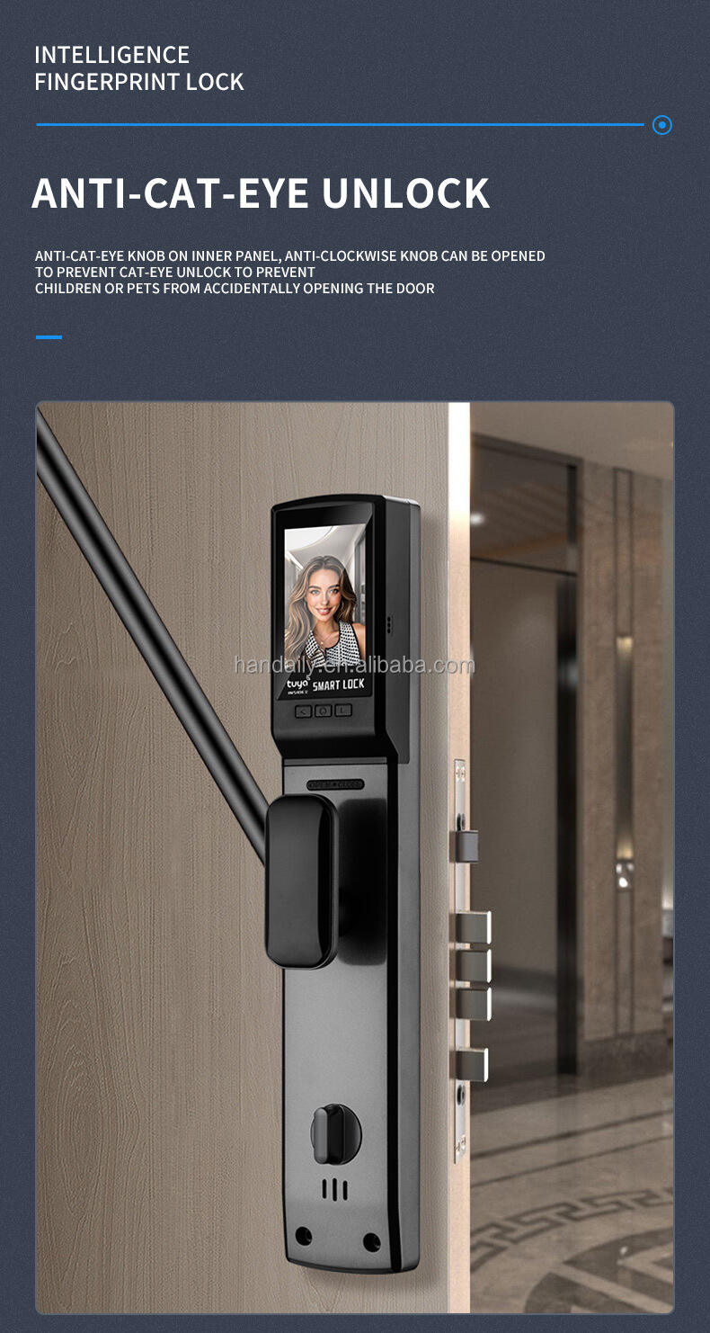 tuya app smart life video intercom 3d face recognition fingerprint password digital lock keyless card smart door lock df11-11