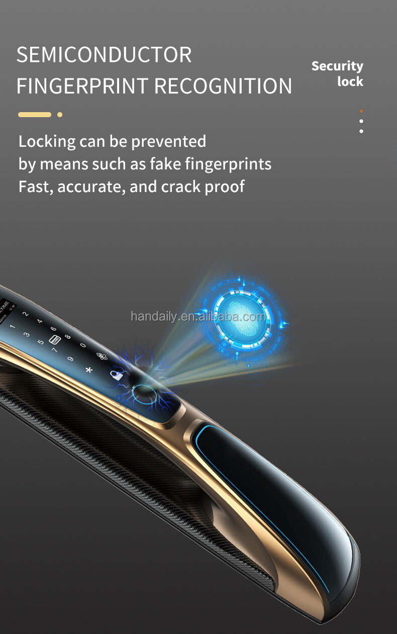 premium quality golden color smart lock tuya face recognition fingerprint smart door lock with camera for home d28-5