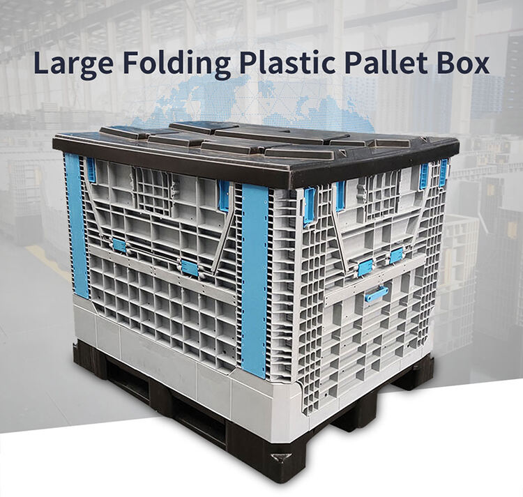 heavy duty bulk storage industrial hdpe Stackable Large Foldable Collapsible plastic pallet box With best price details