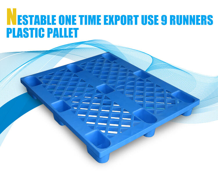 Nestable distribution low price one way shipping export light duty single use black recycled disposable plastic pallet