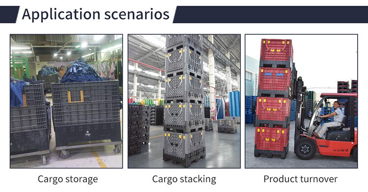 heavy duty bulk storage industrial hdpe Stackable Large Foldable Collapsible plastic pallet box With best price manufacture