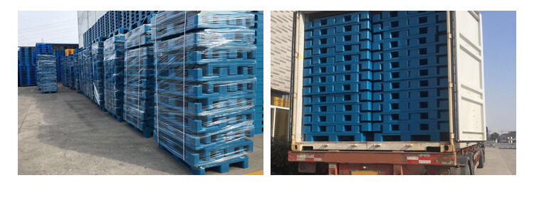 HDPE Logistic Heavy Duty 3 Open Deck dengan Runners Rack Pallet Plastik untuk detail pengiriman Penyimpanan