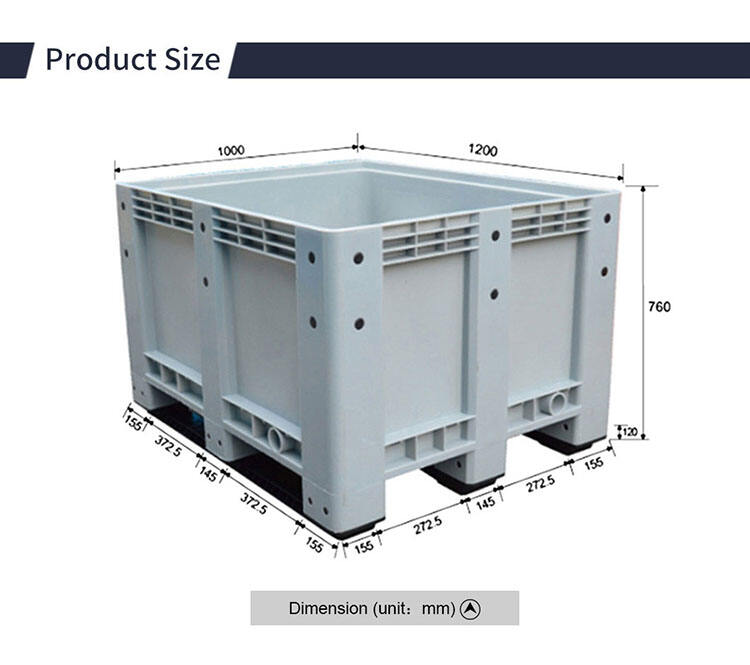 High quality heavy duty agriculture solid industry large plastic pallet container box factory