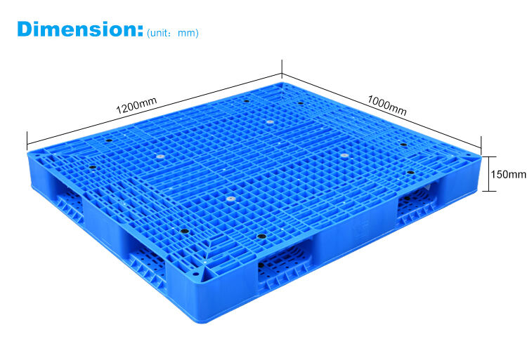 Heavy duty double side face 4 way entry industrial reversible warehouse use stackable large plastic pallet