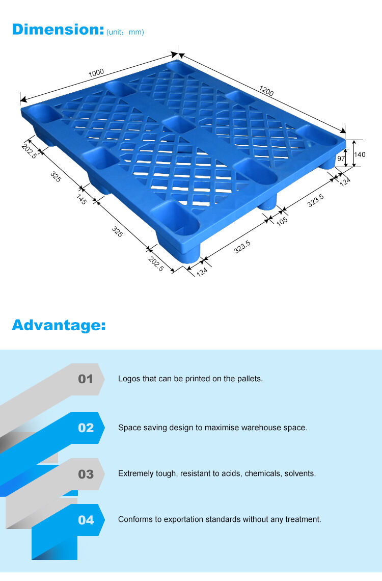 Nestable distribution low price one way shipping export light duty single use black recycled disposable plastic pallet