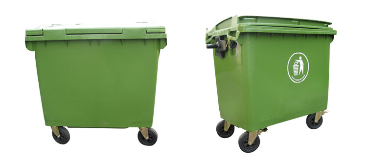 1100l pedal waste container large plastic dustbin with wheels details