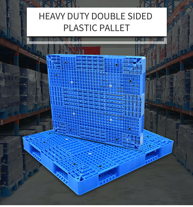 1200*1000 super lightweight export six runner double deck plastic full perimeter pallet for Industrial factory