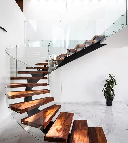 Customization Options for Double Building Curved Stairs