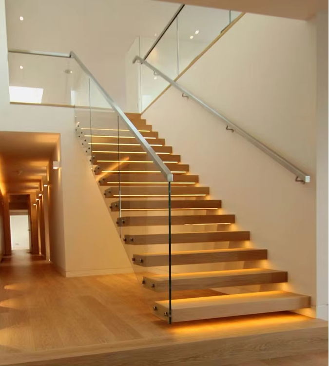 Classic Elegance of Double Building Staircase Straight Stairs