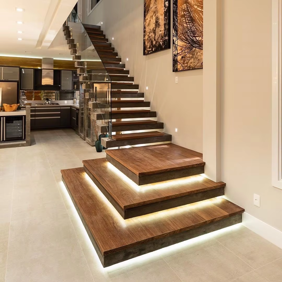 Double Building Straight Stairs: A Perfect Blend of Classic and Modern