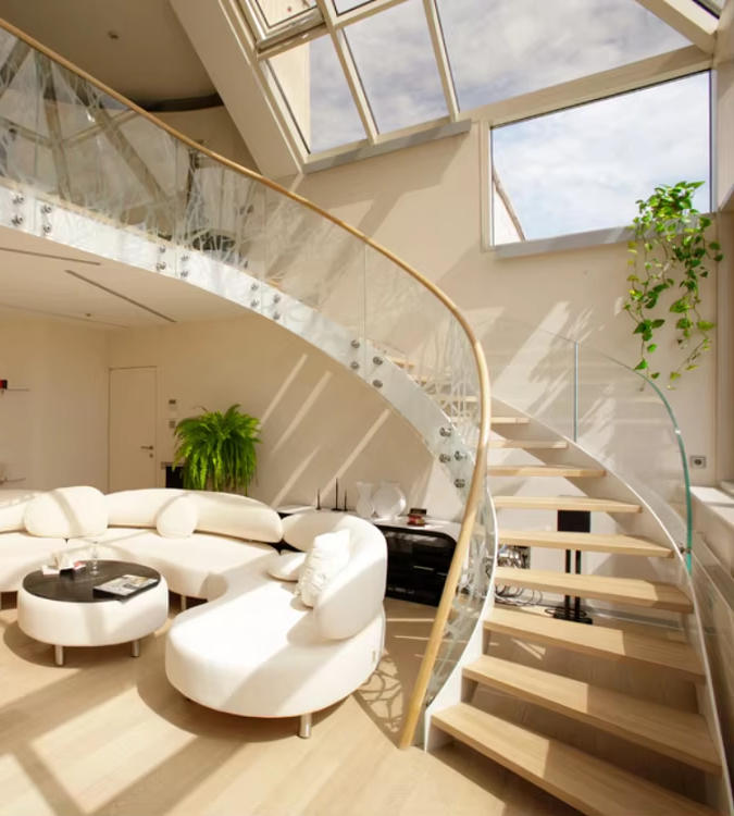 The Elegance of Curved Stairs by Double Building