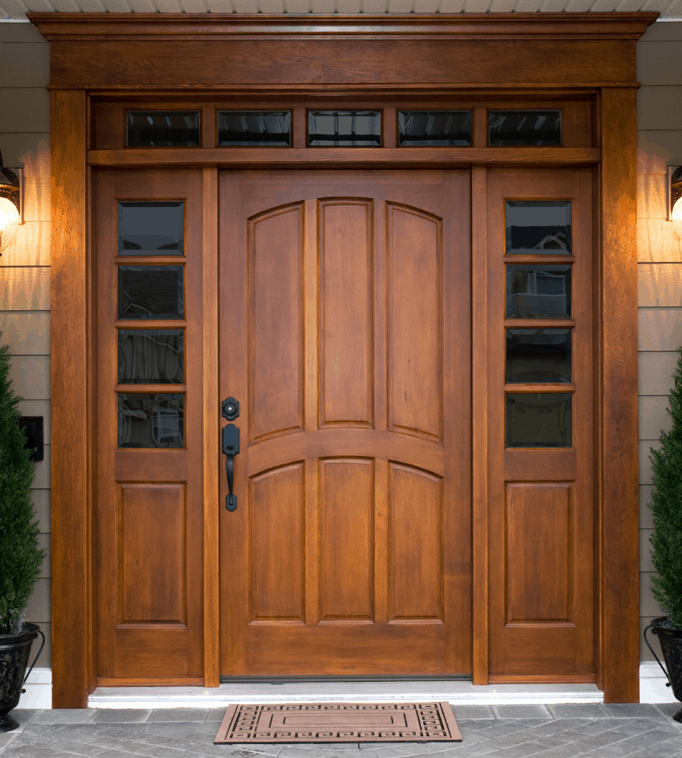 Easy Maintenance for Double Building Wooden Doors