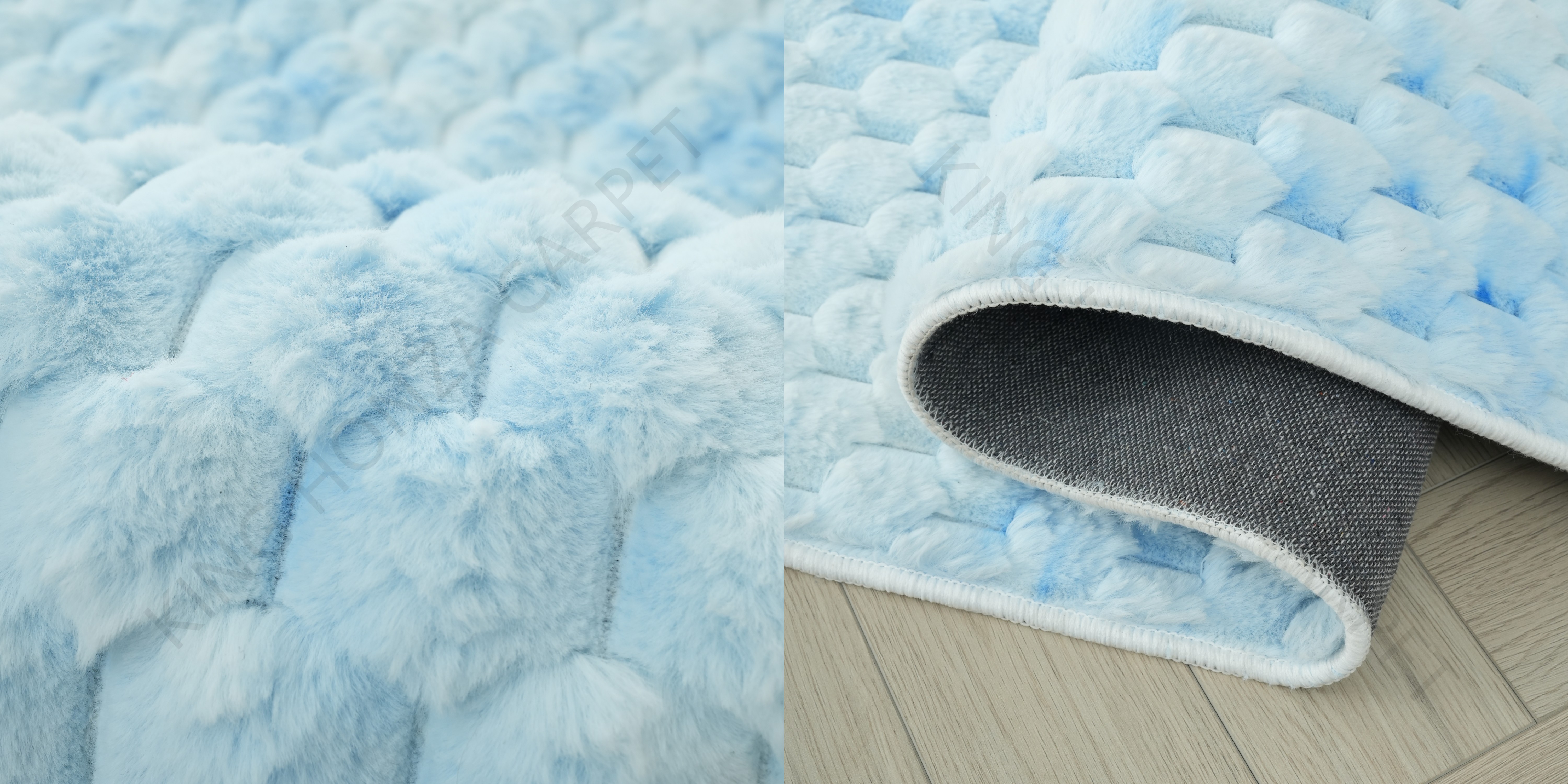 On sale soft touch warm faux fur rug rabbit fur bubble carpet supplier