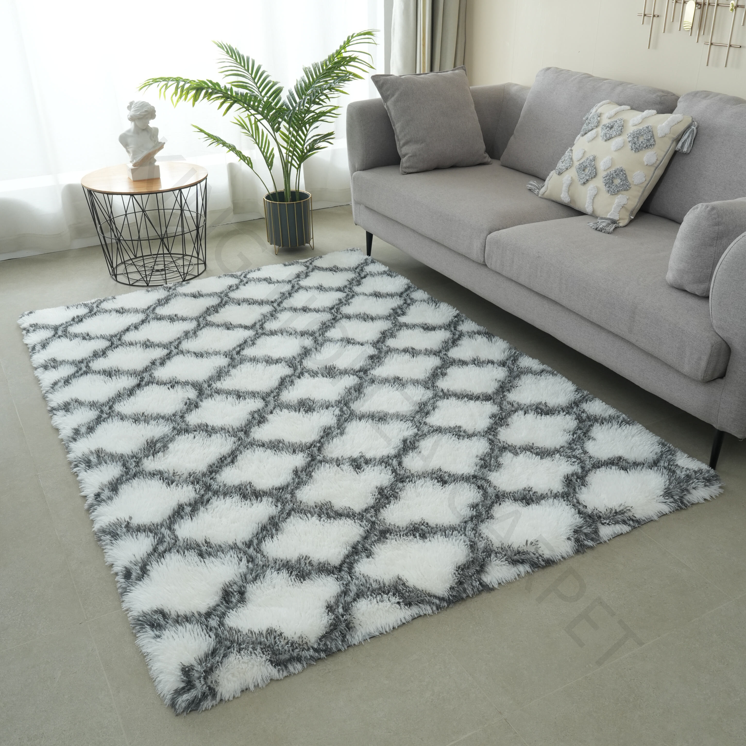 Tie-dyed shaggy rug floor mat fluffy carpets for bedrooms supplier