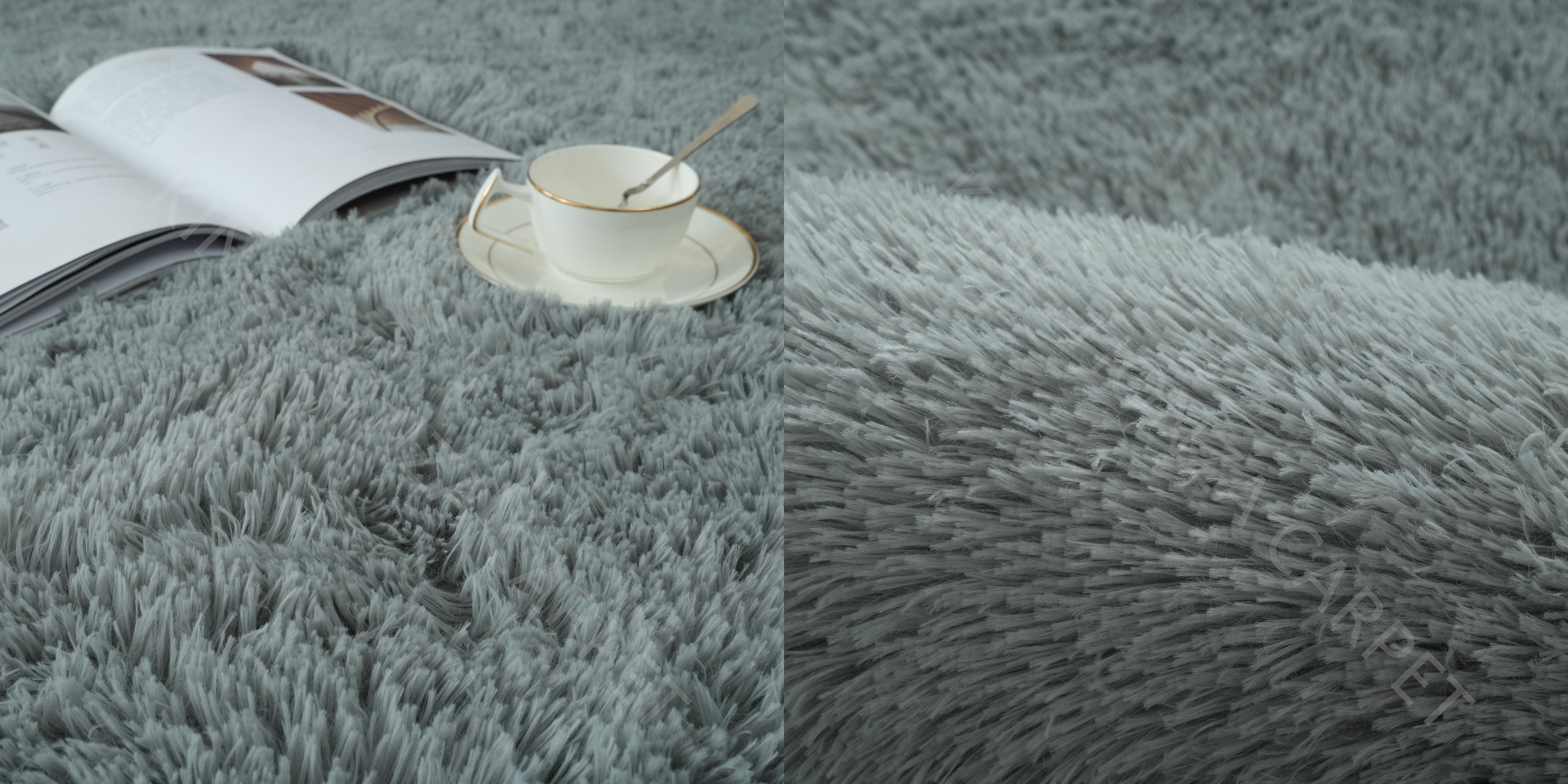 Modern shaggy soft fluffy PV plush solid color PV fur carpet supplier