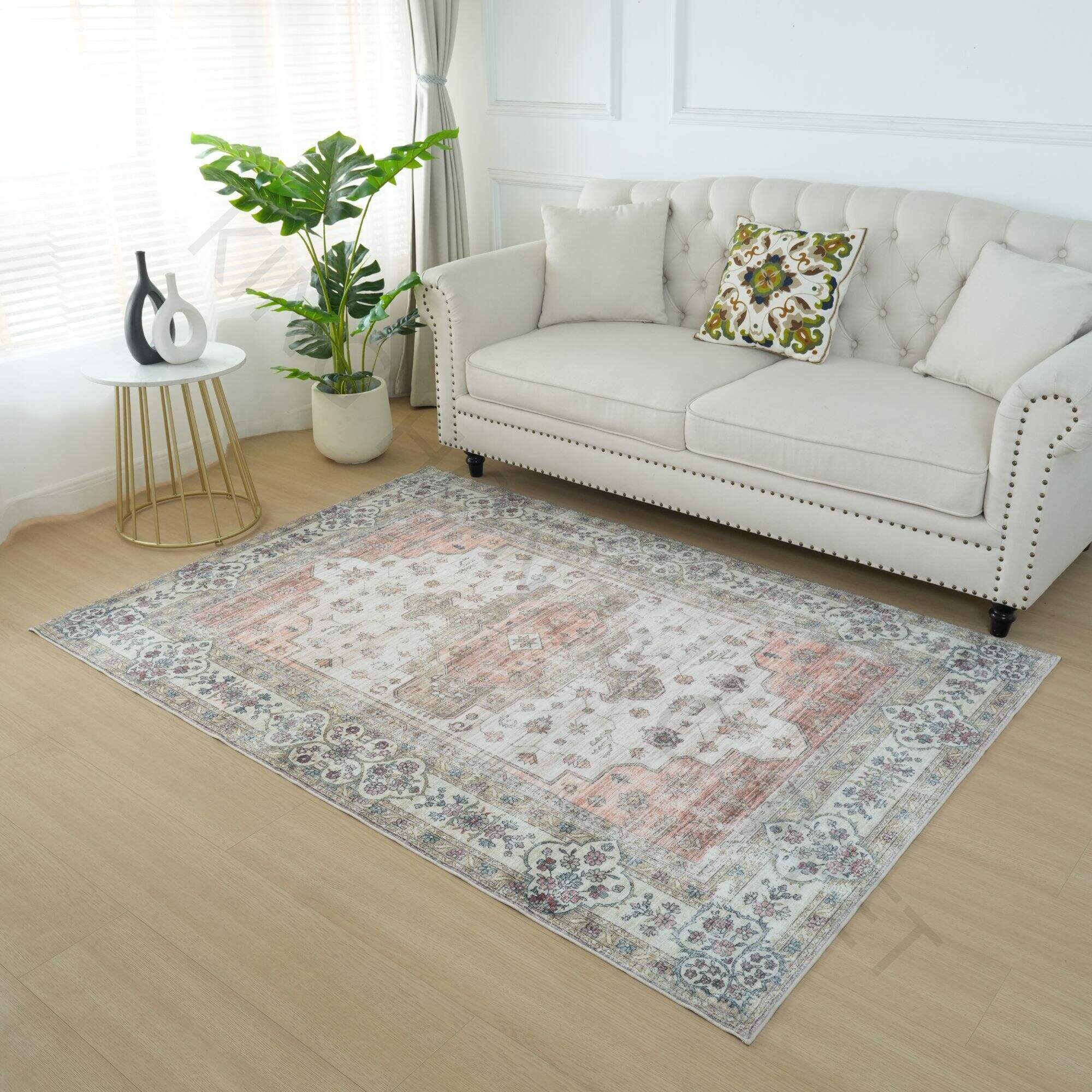 Machine boho and vintage design washable carpets and rugs