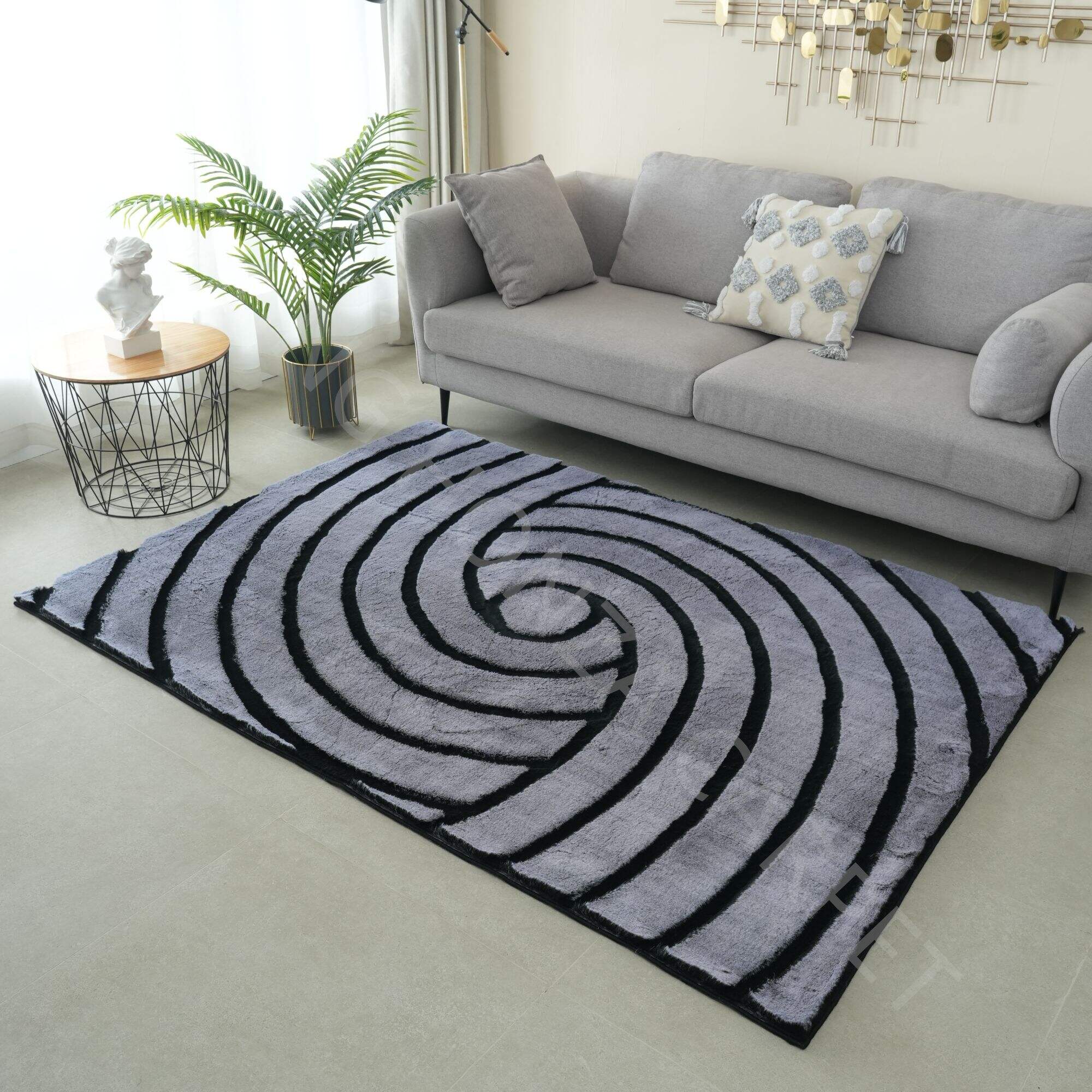 Best selling soft carpet large size anti slip high pile luxury rabbit fur rug