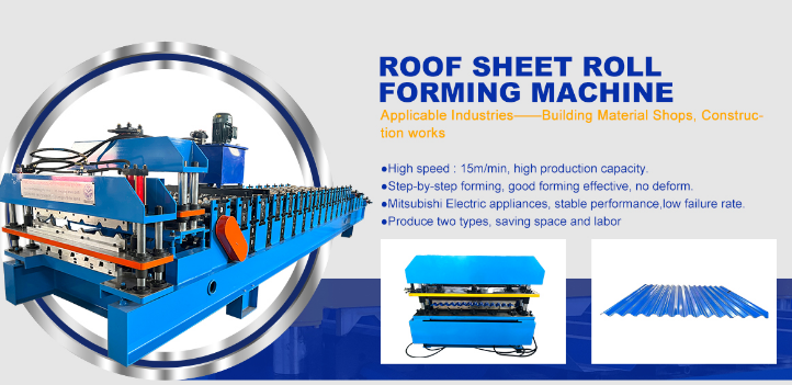Penjualan panas mesin roll forming lembaran atap mengkilap mesin pembuat atap mengkilap membangun mesin genteng atap di pabrik Cina