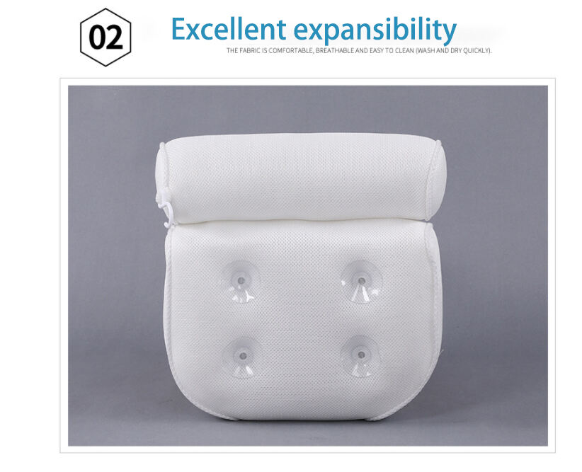 Non-Slip 3D Mesh fabric quick-dry SPA Bath Pillows new design Luxury Bathtub Pillow factory