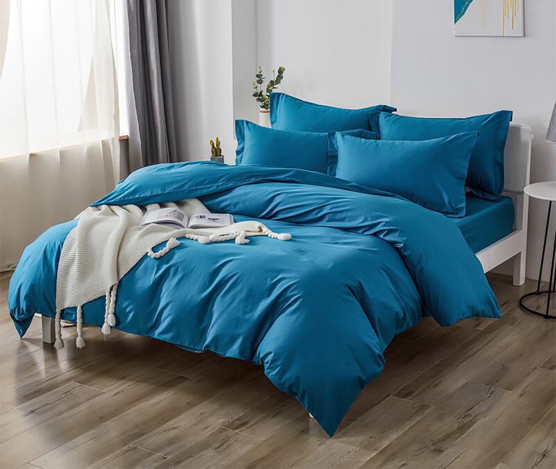 Home 4 Piece cotton fitted Bed Sheet for Solid Color Comforter Bedsheet Bedding Set supplier