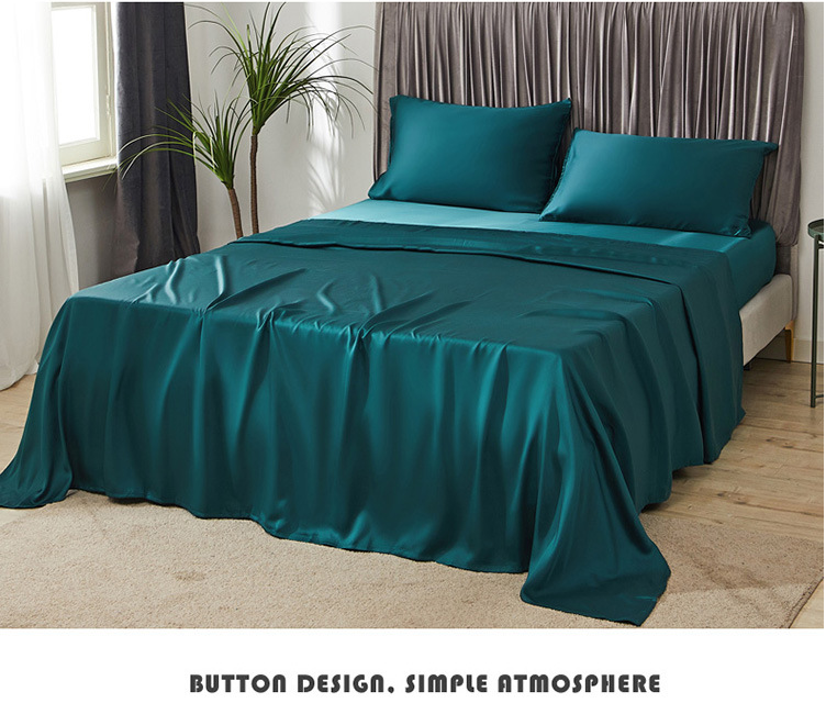 60S 100% Artificial Fiber Bedding Sets Solid Color Bed Sheet supplier