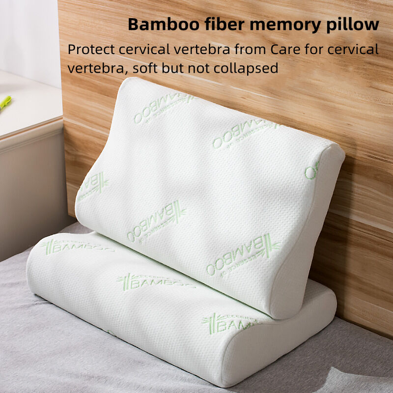 Factory Slow rebound neck protection memory cotton neck protection bamboo fiber pillow details