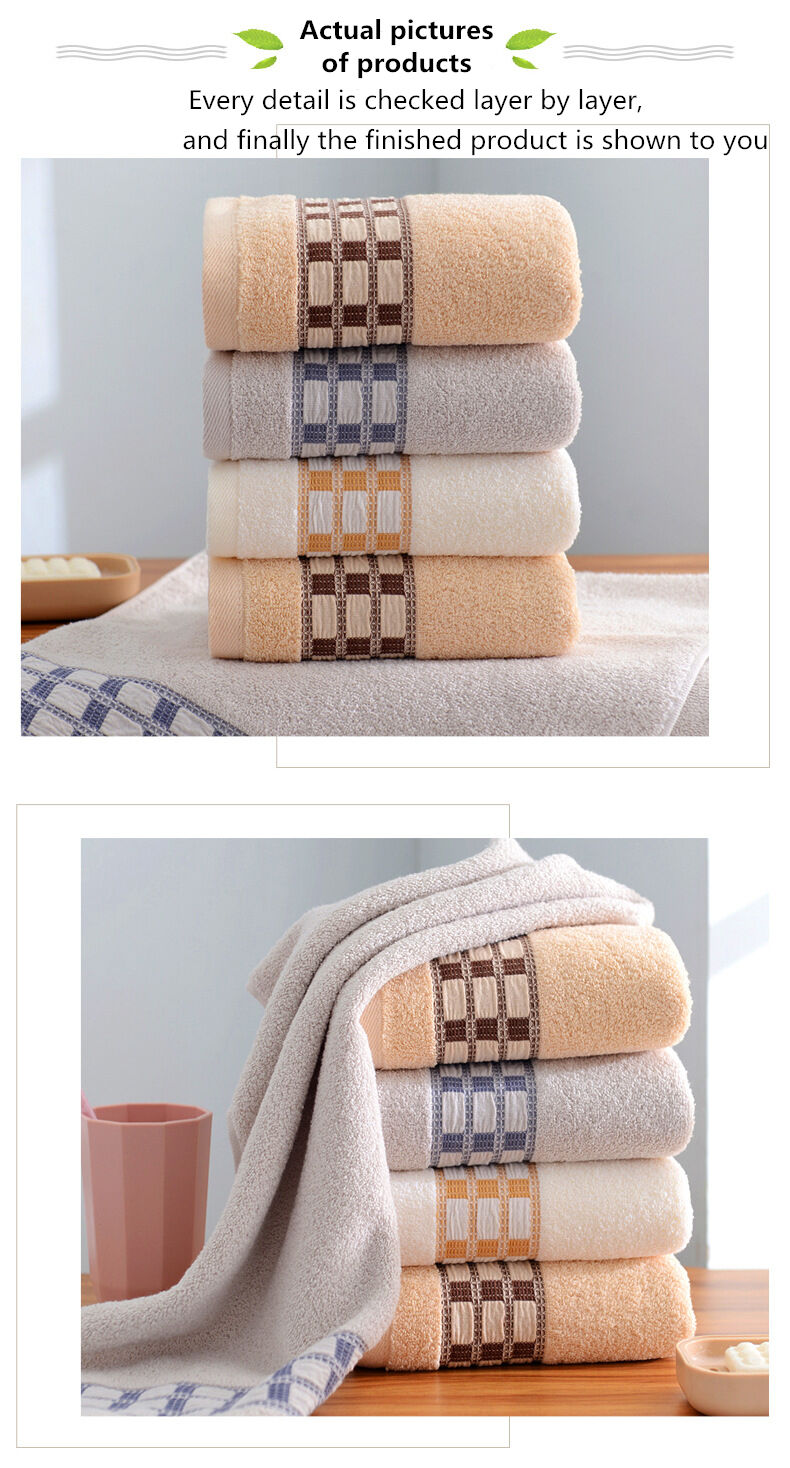 wholesale pure cotton plain pastoral style bath towel set custom logo towels supplier