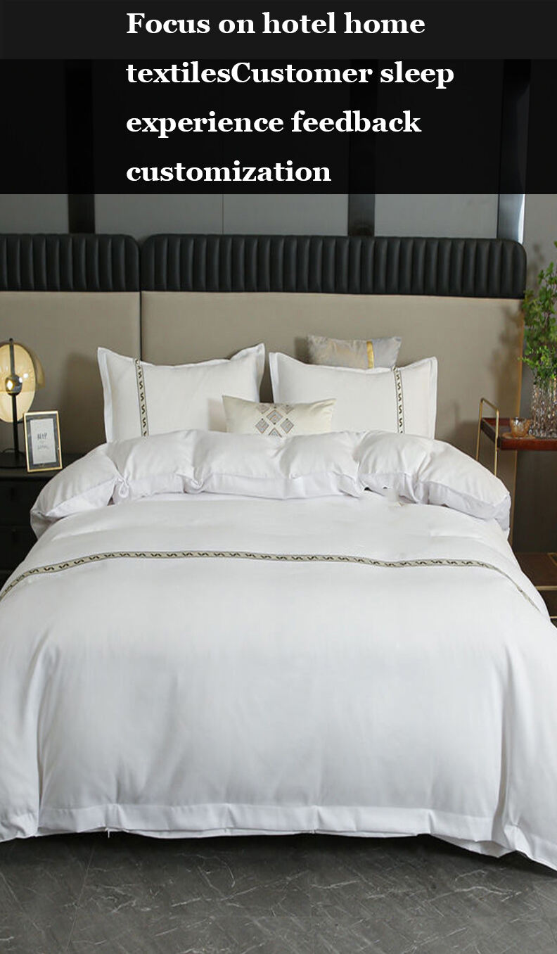 Hotel four-piece hotel linen manufacturers cotton five-star white sateen quilt cover cotton bed sheets beds bedding set supplier