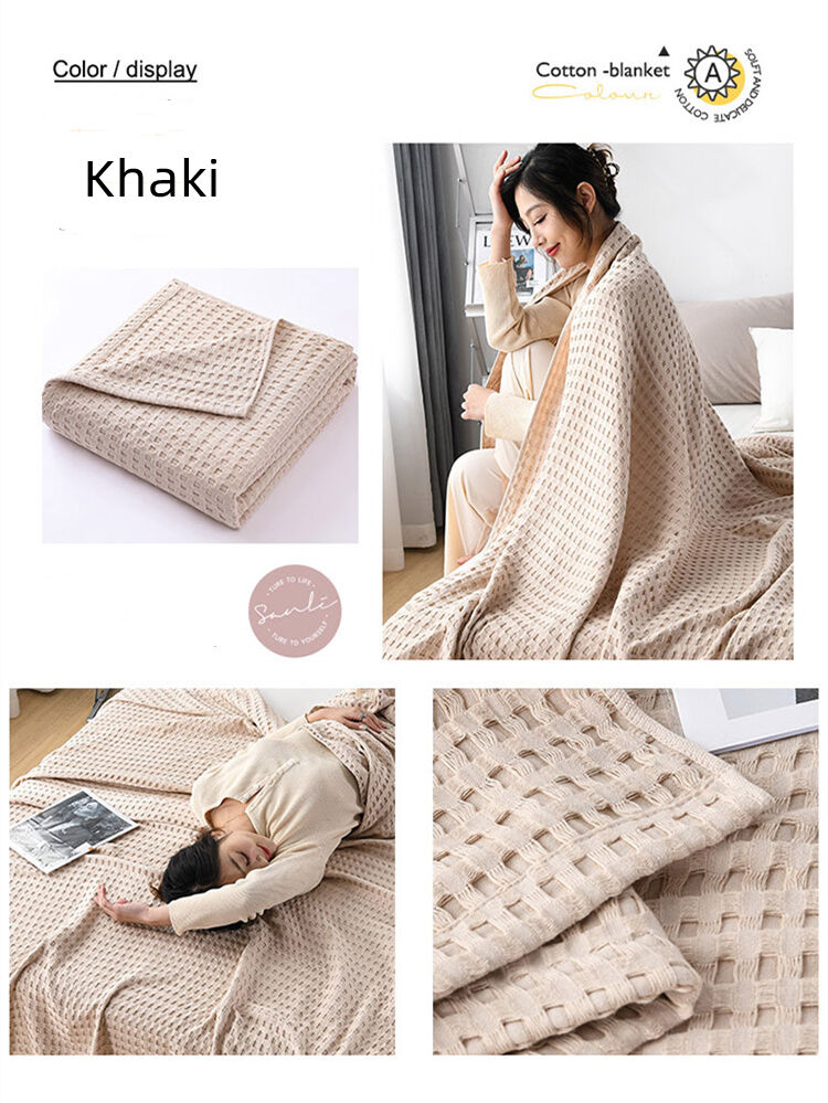 Factory Wholesale Pure Cotton Solid Colorful Super Soft Luxury Defect Knit Waffle Towel Quilt supplier