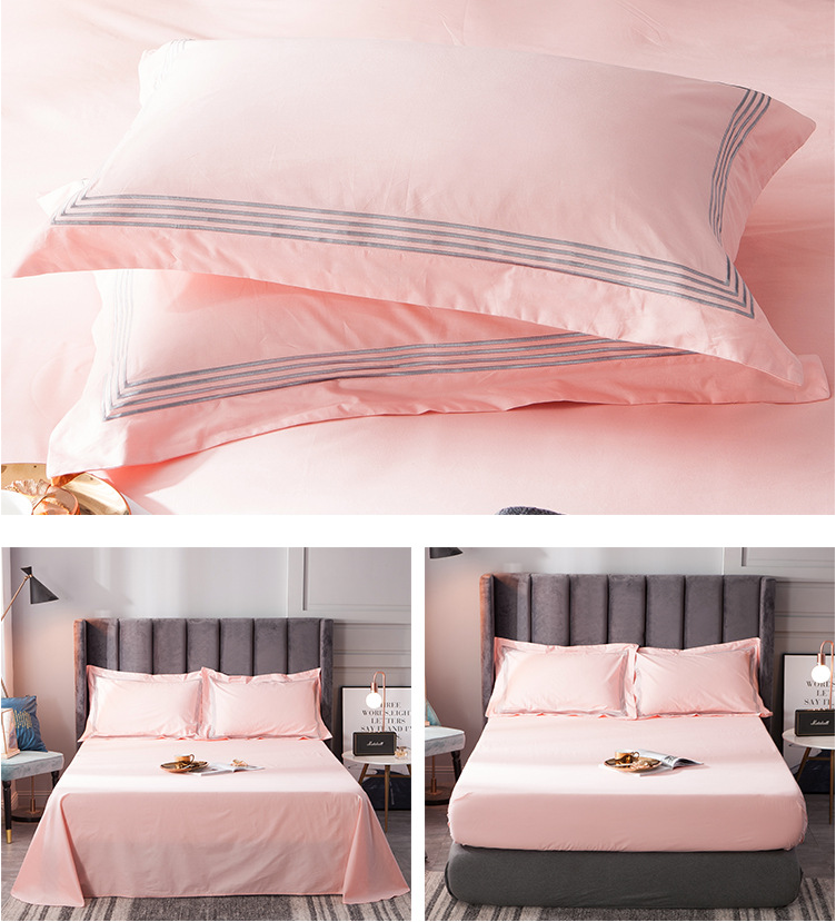 Hotel Supplies Wholesale Skin-friendly luxury Bed Sheet Sets Hotel Bedding Set manufacture