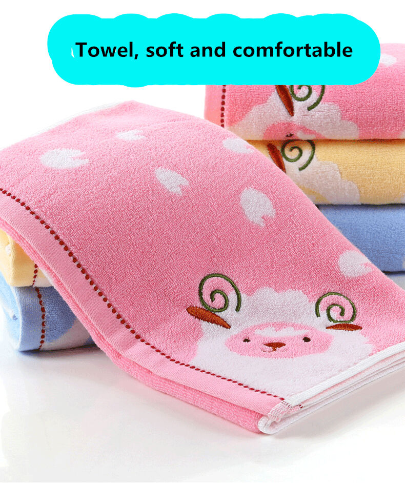 Cartoon Little sheep cheapest Home Soft Plain Dyed Striped 100% Cotton bathroom towel details