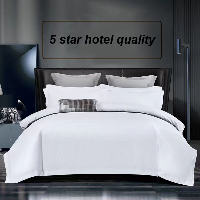 High-end 100% Cotton Hotel Bedding Set King Size Cotton bed sheet set cotton factory