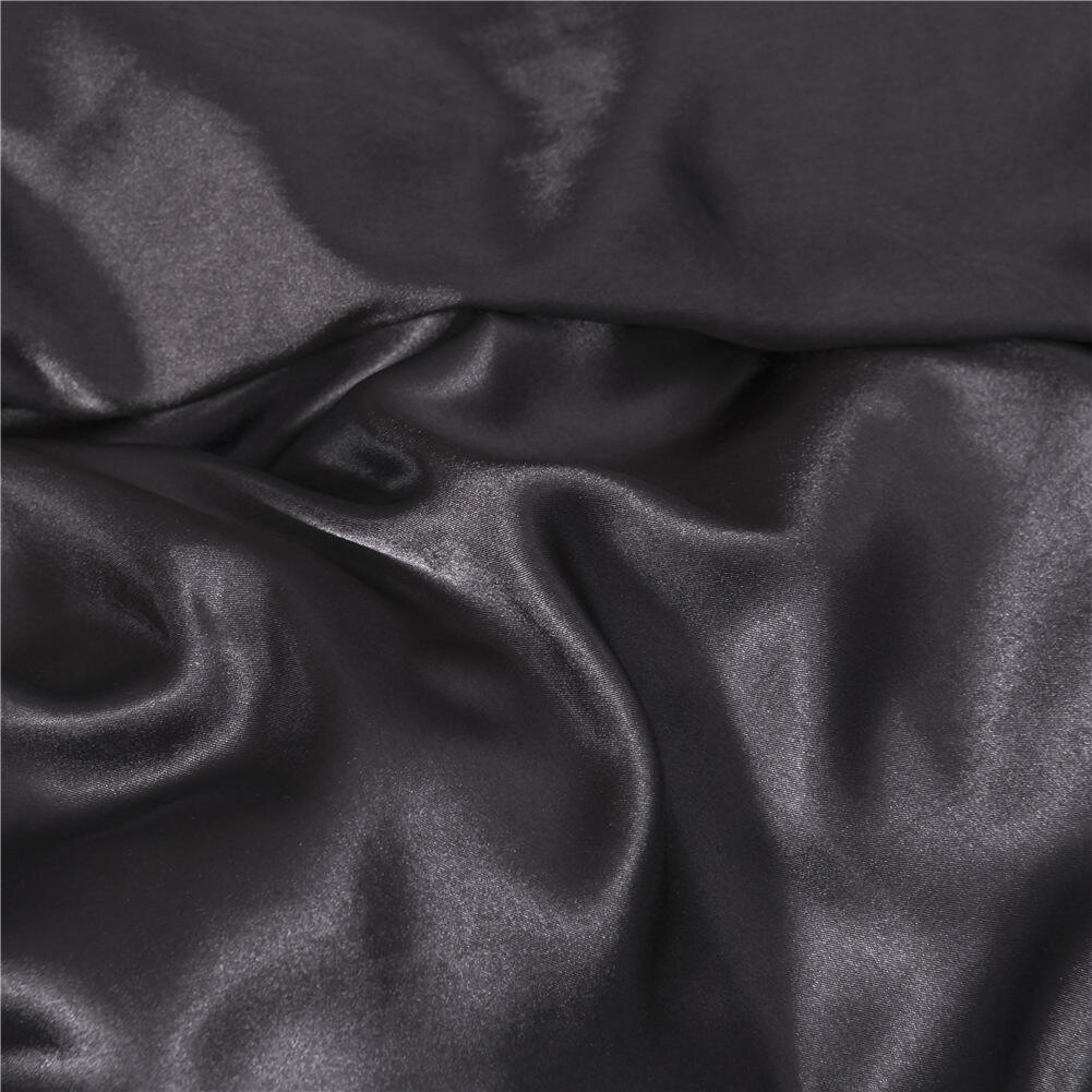 wholesale solid color imitated Silk luxury satin 3pcs comforter bedding set supplier