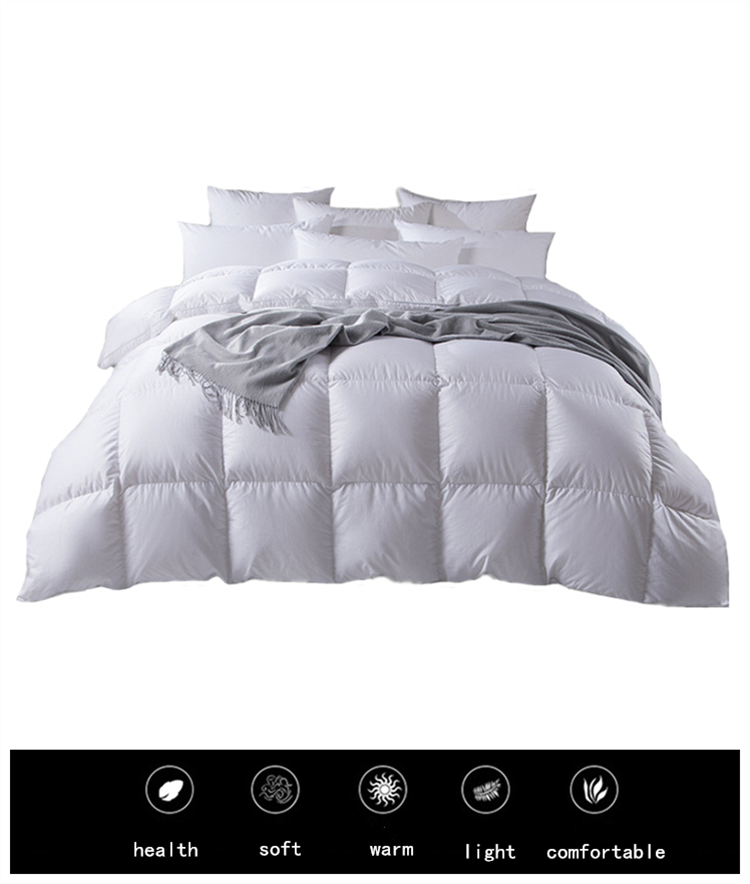 Thick Hot Selling White Duck Goose Down Hotel Comforter Quilt details