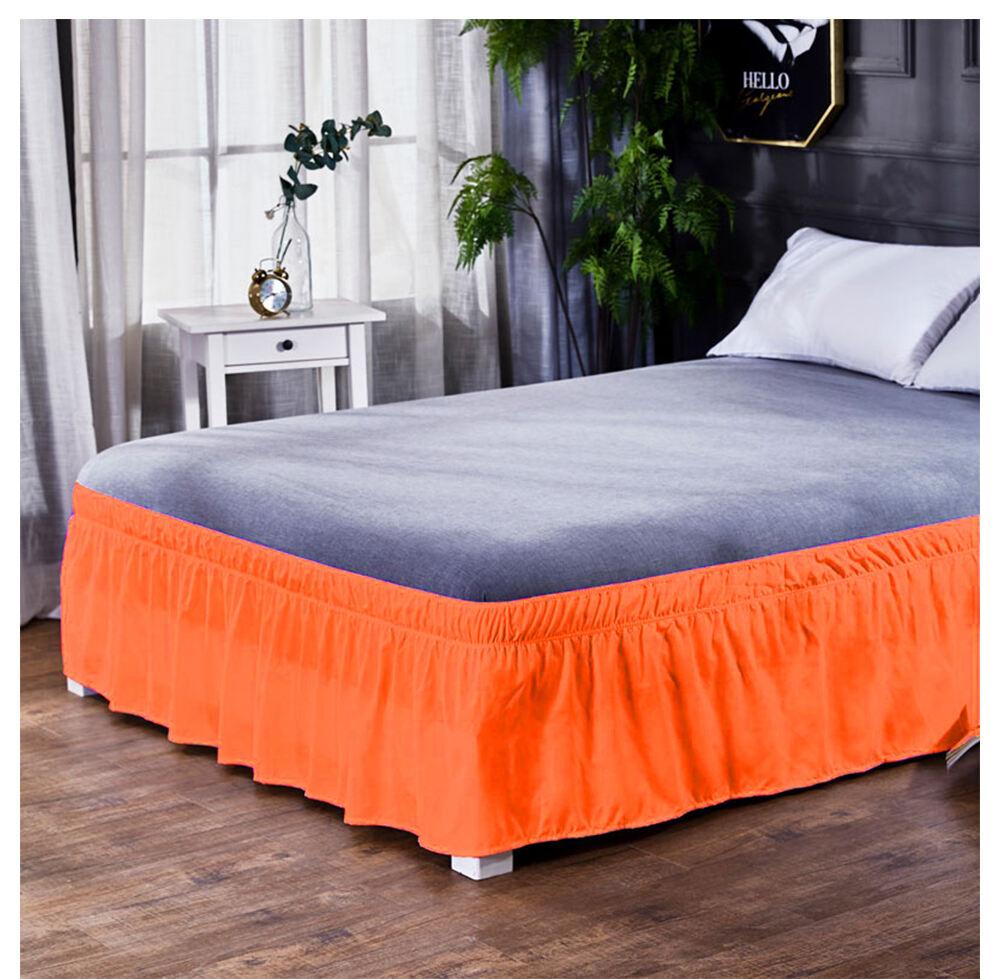 Hotel Bed Skirt Wrap Around Elastic Without Bed Surface Twin /Full/ Queen/ King Size 40cm Height for Home Decor manufacture