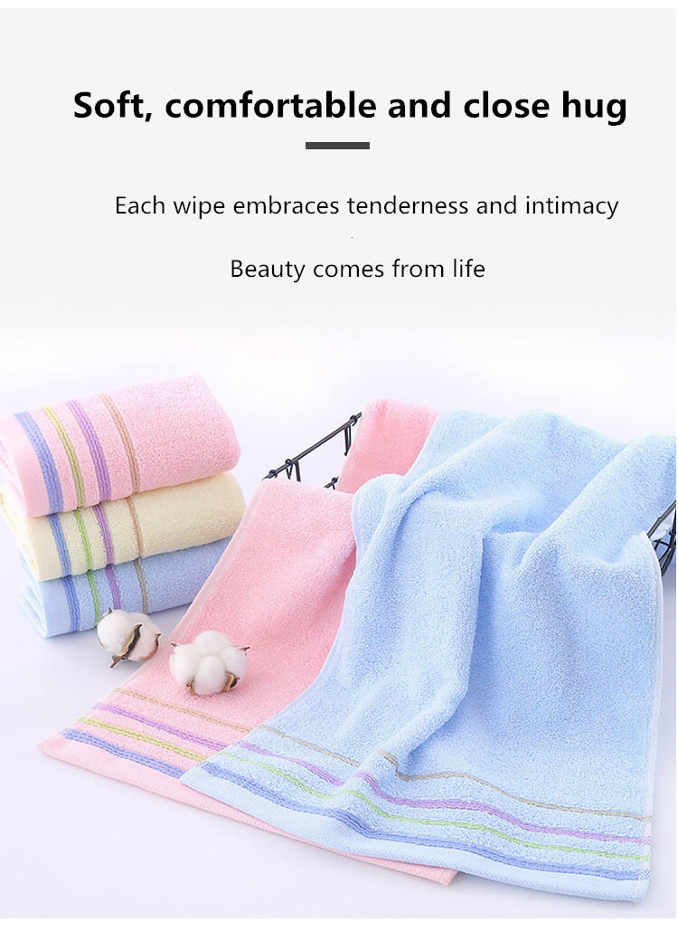 Multicolor cheapest Home Soft Plain Dyed Striped 100% Cotton bathroom towel factory