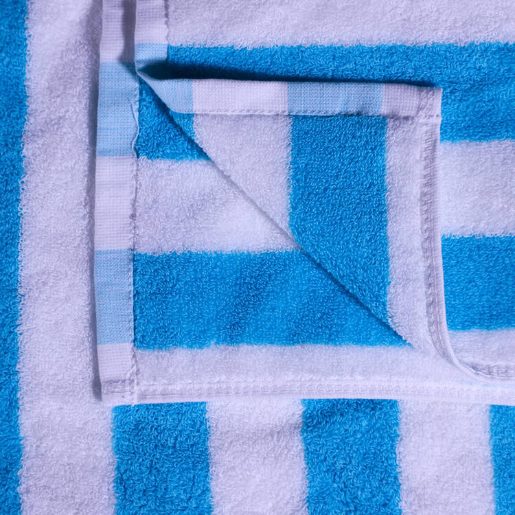 Hotel Luxury Spa Blue and white stripe Terry Cotton super soft large size Beach towel factory