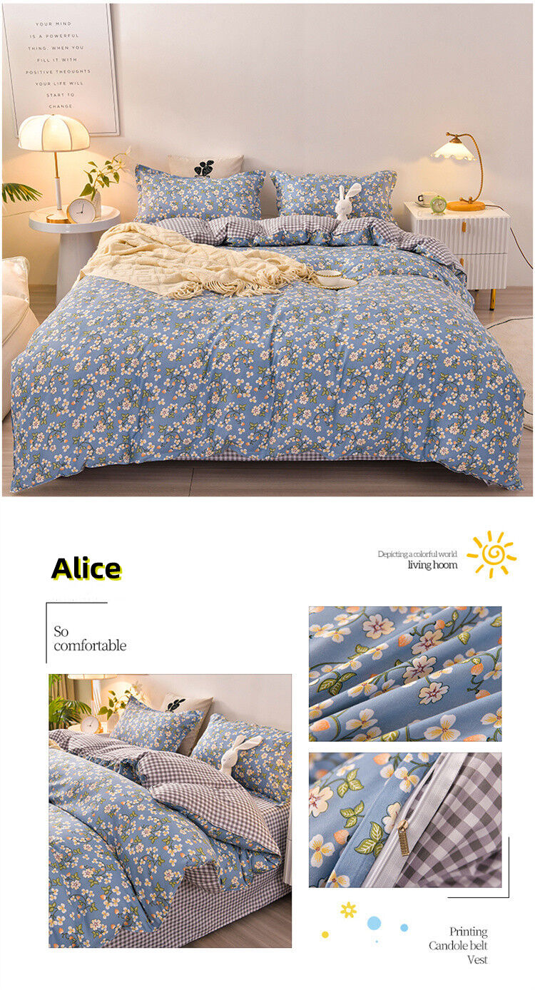 100% Polyester Bed Sheet Set For Home Sheets Floral Bedsheet Printed Bedding Sets factory