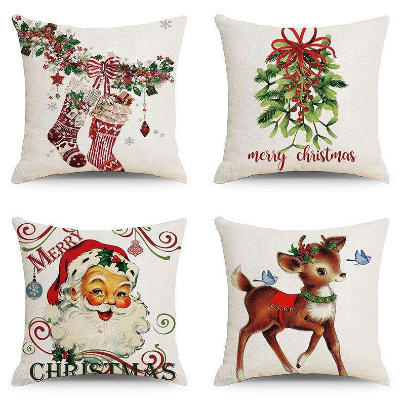 Christmas cushion cover 45*45 cm Pillowcase Sofa Linen covers Home Decor for Car factory