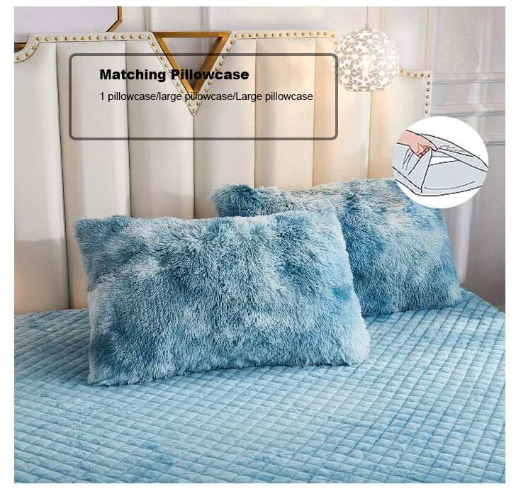 Plush down comforter set Luxury ultra soft down comforter set Fluffy plush bedding factory