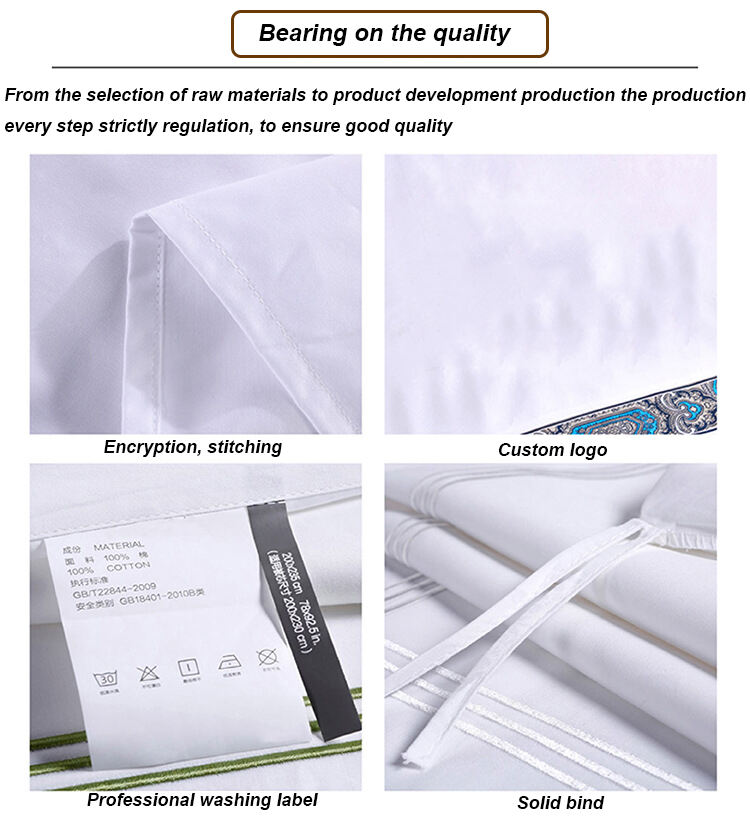 Full Size made100% Cotton Bedding for Hotel Fitted Bed sheets in Hotel Bed Duvet Cover bedding set factory