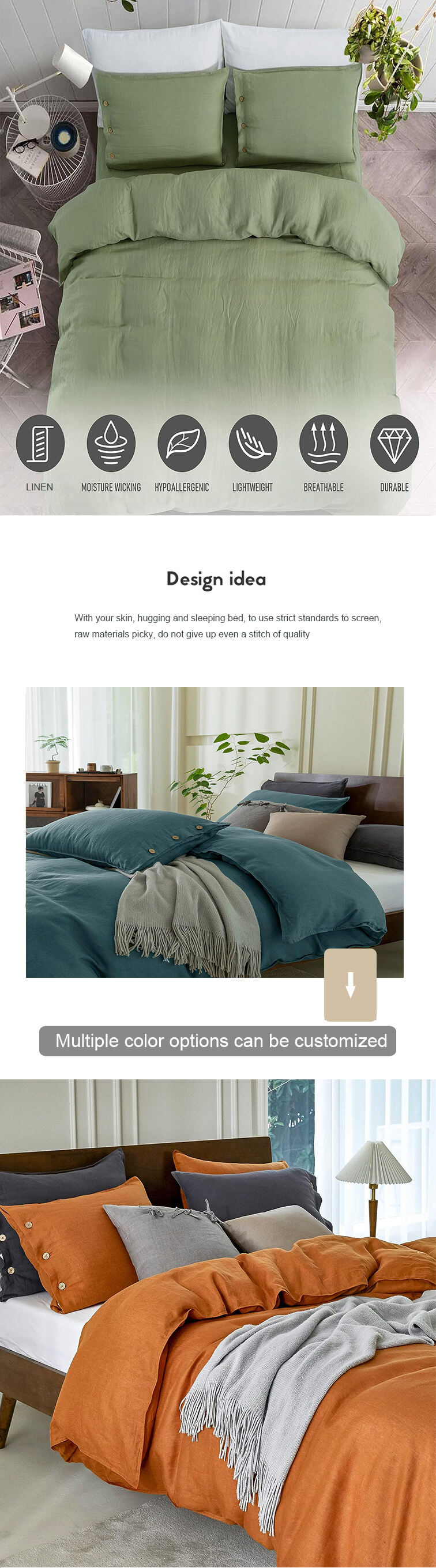 Light luxury bedding Linen Linens Set bed linen custom colors bedding sets manufacture