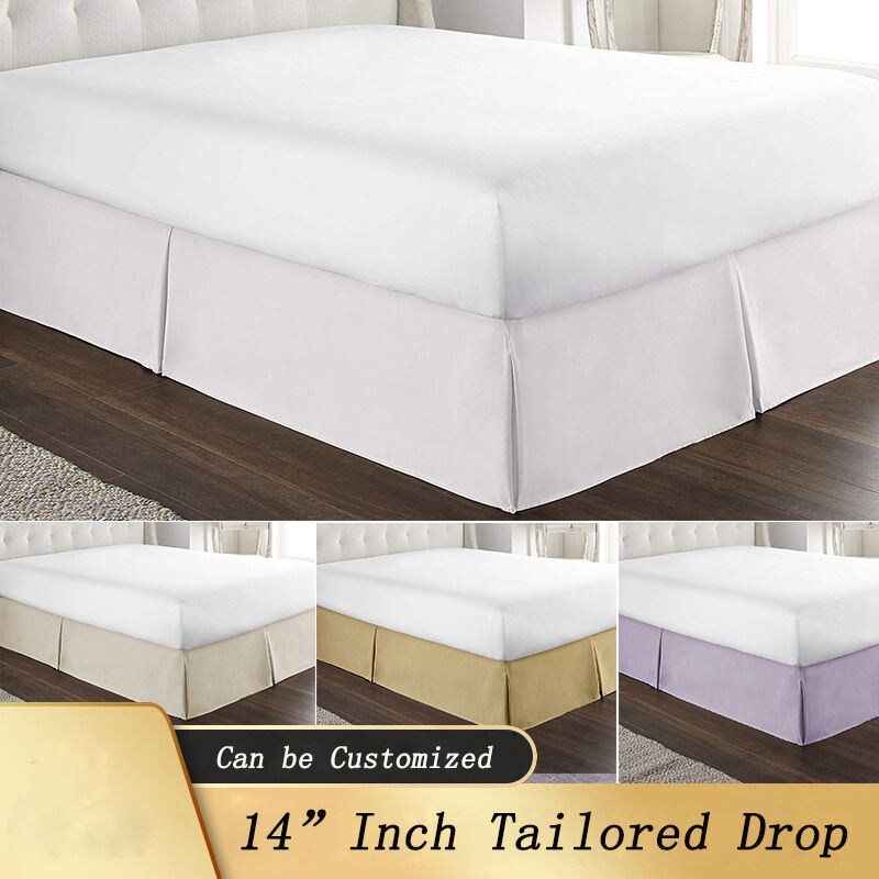 Home Wrinkle and Fade Resistant Dust Ruffle 14 Inch Deep Tailored Queen King Size Bed Skirt factory