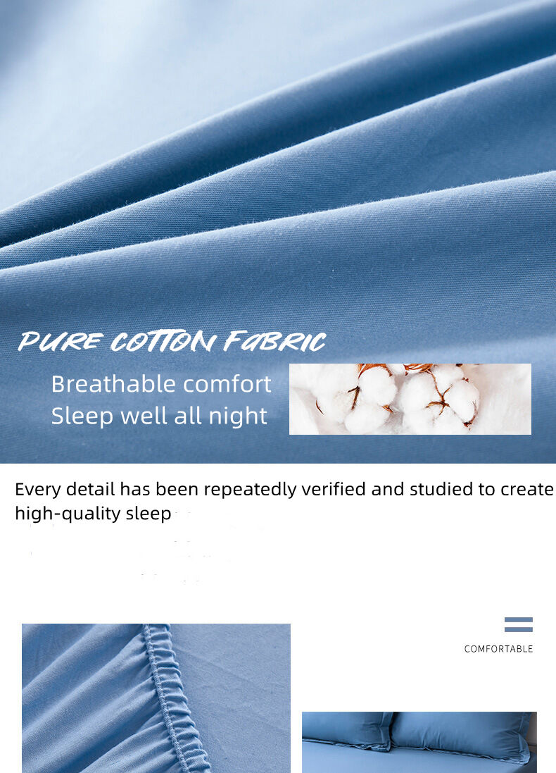 Super Soft Breathable 100% Cotton Bedsheet Machine Washable Fitted Bed Sheet supplier