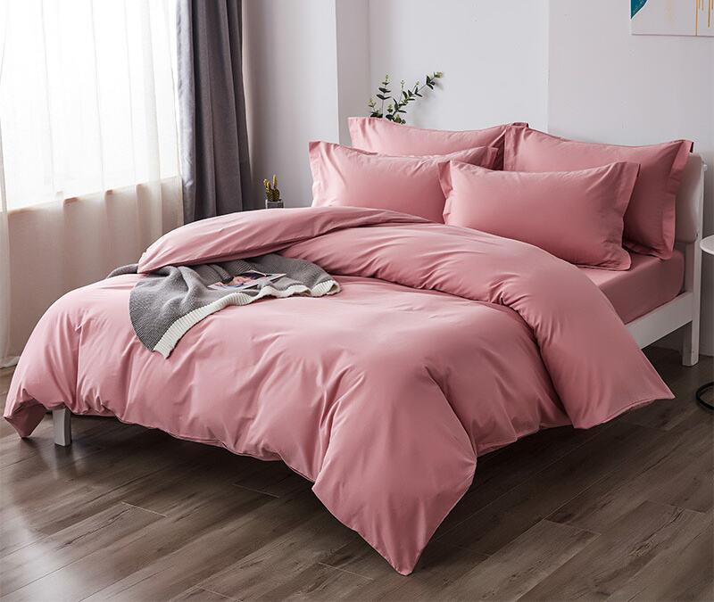 Home 4 Piece cotton fitted Bed Sheet for Solid Color Comforter Bedsheet Bedding Set manufacture