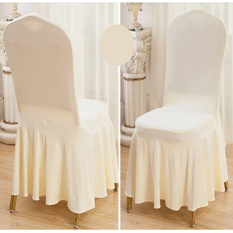 China Manufacturer white rosette ruffled Wedding Chair Cover details