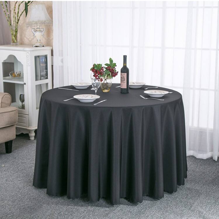 White Universal banquet dinning 1.3m diameter round Table cloth fabric details