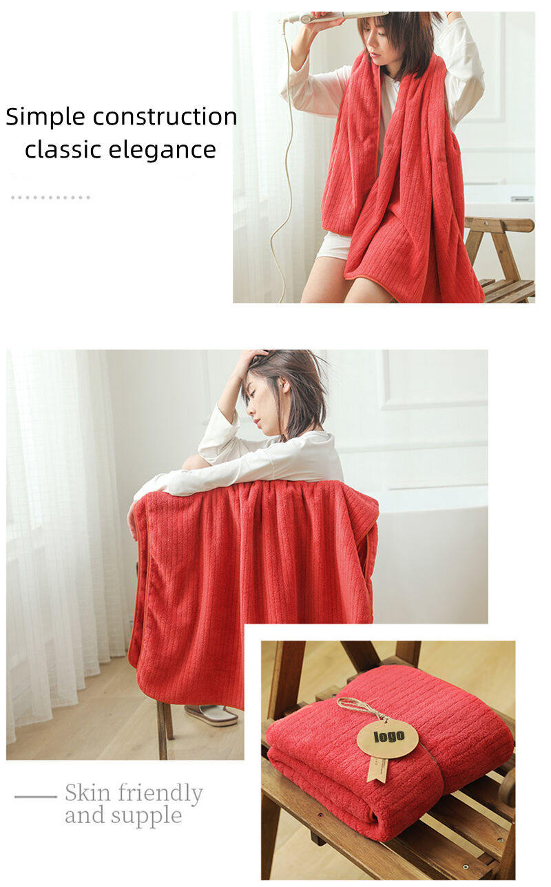 Wholesale Soft coral fleece absorbent microfiber bath towel supplier