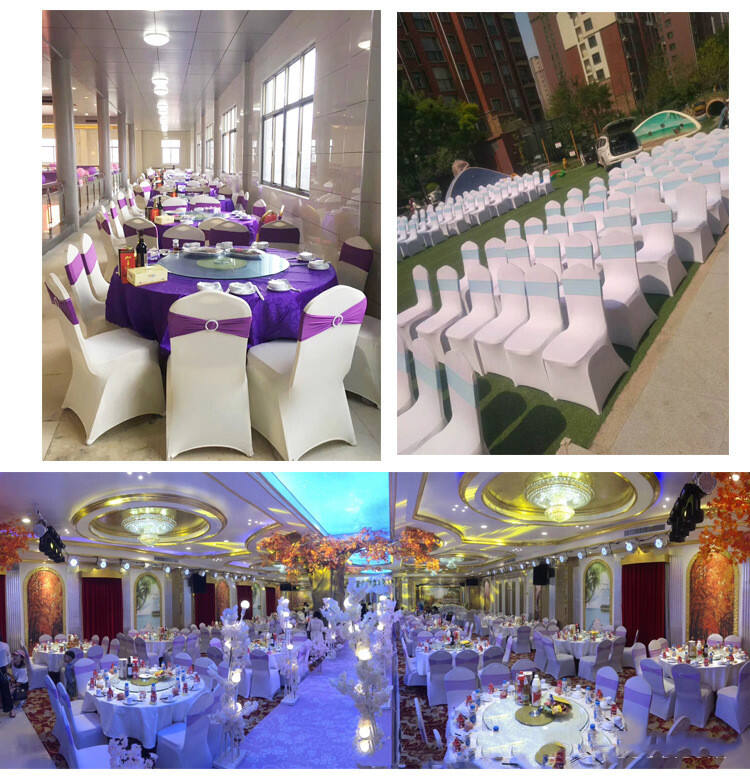 wholesale cheap white wedding spandex no shiny$1 with band sashes banquet chair cover manufacture